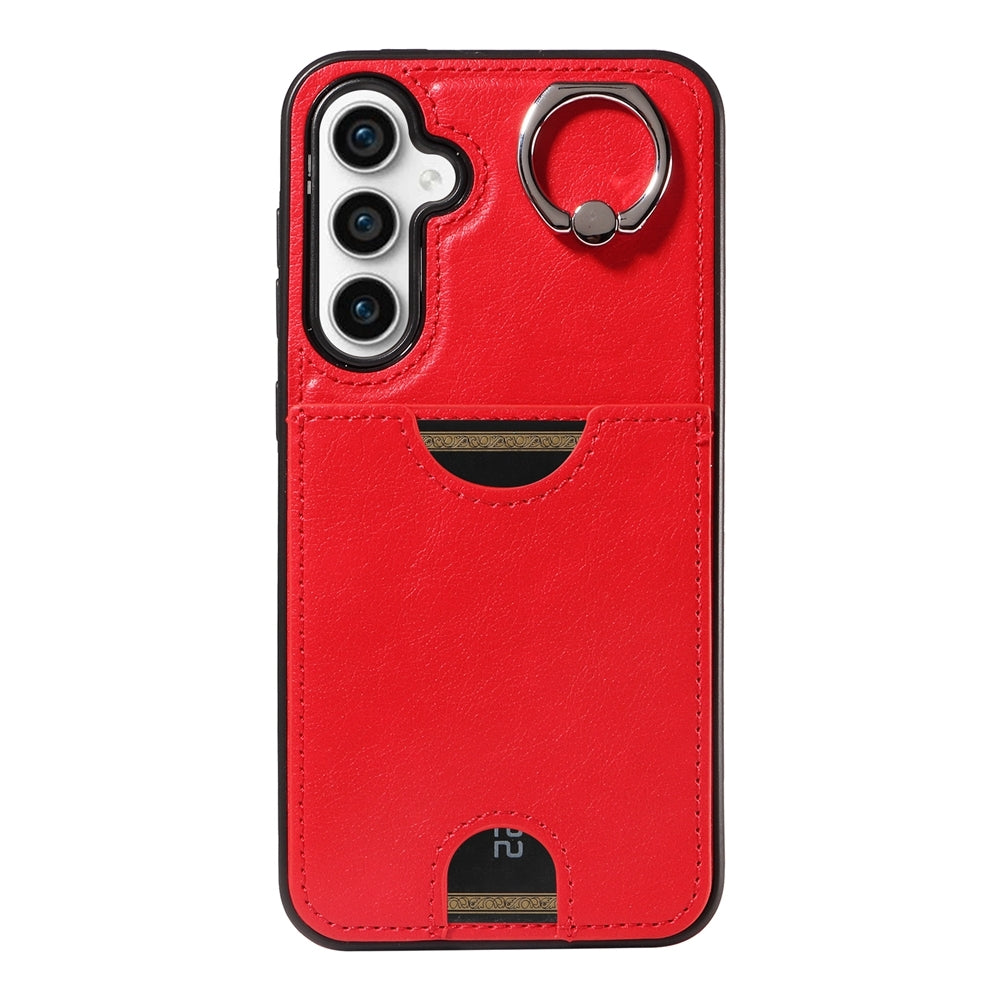 Samsung Galaxy S23 FE 5G Calf Texture Phone Case with Card Slot & Ring Holder - Durable & Stylish Protection
