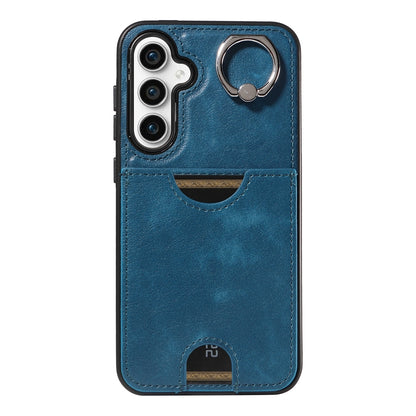 Samsung Galaxy S23 FE 5G Calf Texture Phone Case with Card Slot & Ring Holder - Durable & Stylish Protection