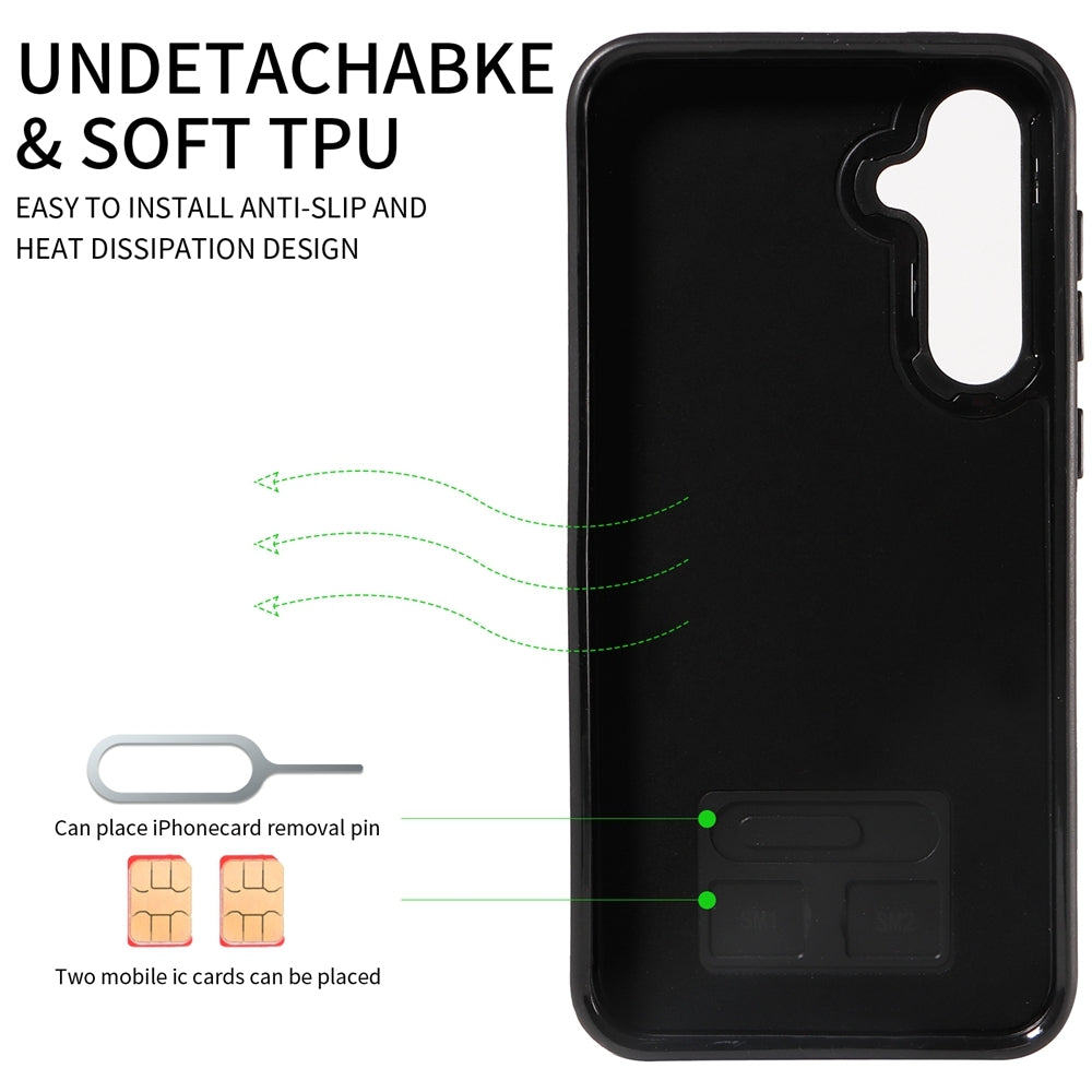 Samsung Galaxy S23 FE 5G Calf Texture Phone Case with Card Slot & Ring Holder - Durable & Stylish Protection