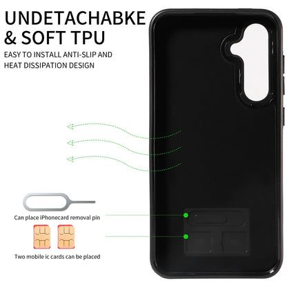 Samsung Galaxy S23 FE 5G Calf Texture Phone Case with Card Slot & Ring Holder - Durable & Stylish Protection