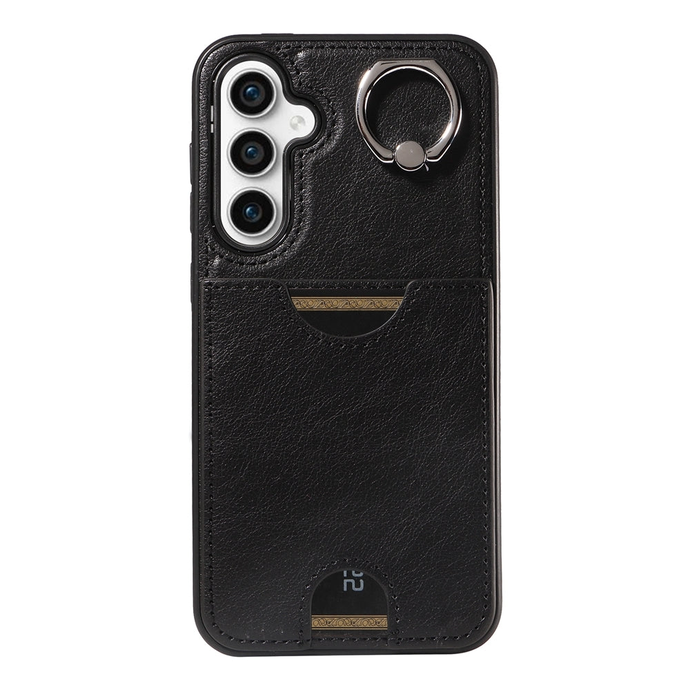 Samsung Galaxy S23 FE 5G Calf Texture Phone Case with Card Slot & Ring Holder - Durable & Stylish Protection