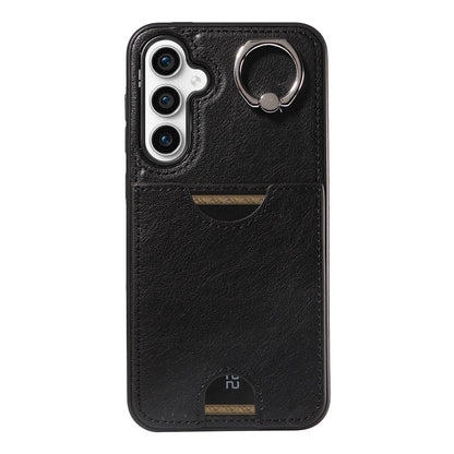 Samsung Galaxy S23 FE 5G Calf Texture Phone Case with Card Slot & Ring Holder - Durable & Stylish Protection