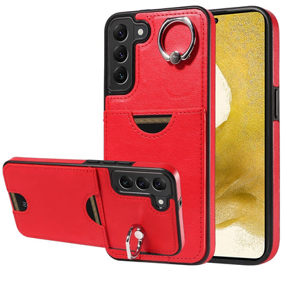Samsung Galaxy S22+ 5G Calf Texture Phone Case with Card Slot & Ring Holder - Durable & Stylish Protection
