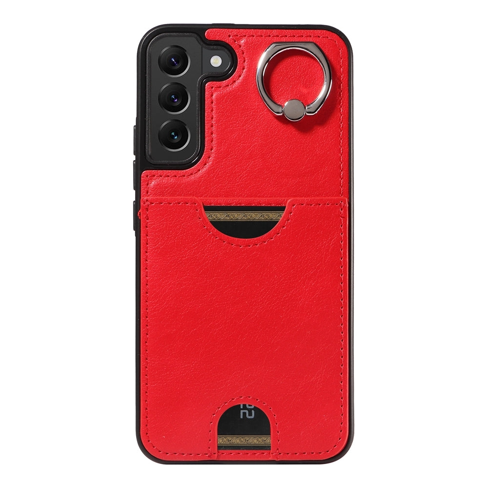 Samsung Galaxy S22+ 5G Calf Texture Phone Case with Card Slot & Ring Holder - Durable & Stylish Protection