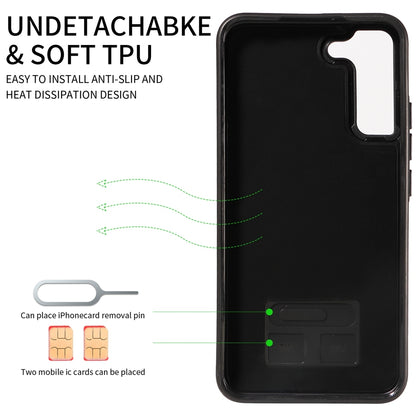 Samsung Galaxy S22+ 5G Calf Texture Phone Case with Card Slot & Ring Holder - Durable & Stylish Protection
