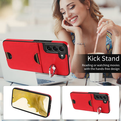 Samsung Galaxy S22+ 5G Calf Texture Phone Case with Card Slot & Ring Holder - Durable & Stylish Protection