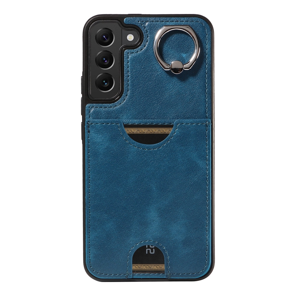 Samsung Galaxy S22+ 5G Calf Texture Phone Case with Card Slot & Ring Holder - Durable & Stylish Protection