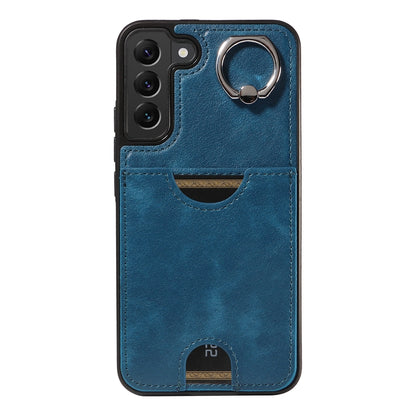 Samsung Galaxy S22+ 5G Calf Texture Phone Case with Card Slot & Ring Holder - Durable & Stylish Protection