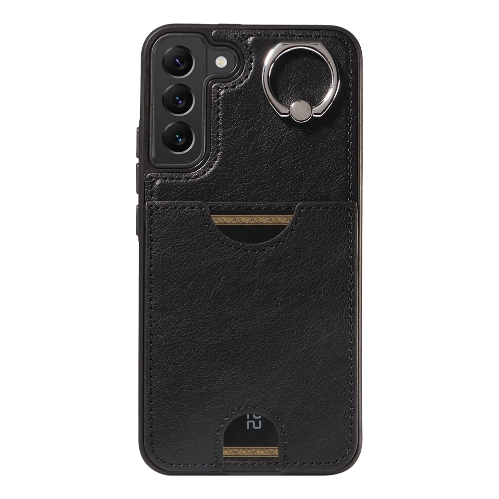 Samsung Galaxy S22+ 5G Calf Texture Phone Case with Card Slot & Ring Holder - Durable & Stylish Protection