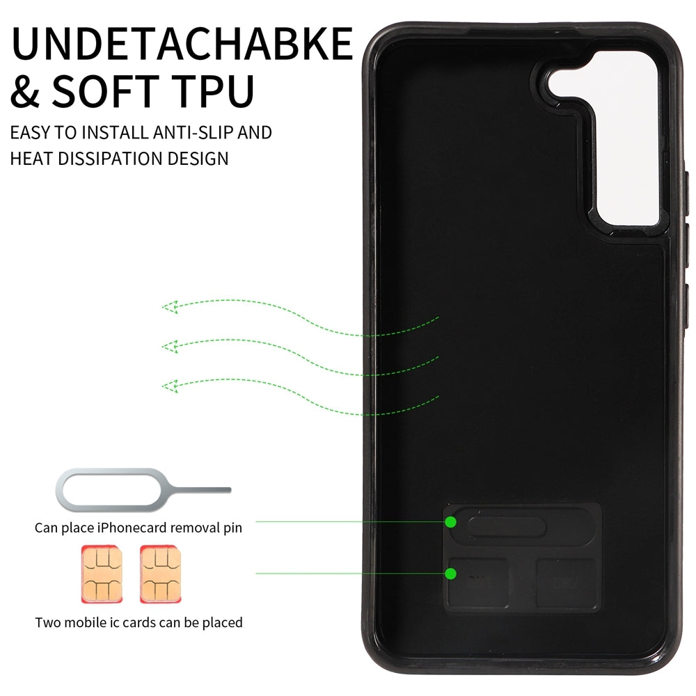 Samsung Galaxy S22+ 5G Calf Texture Phone Case with Card Slot & Ring Holder - Durable & Stylish Protection