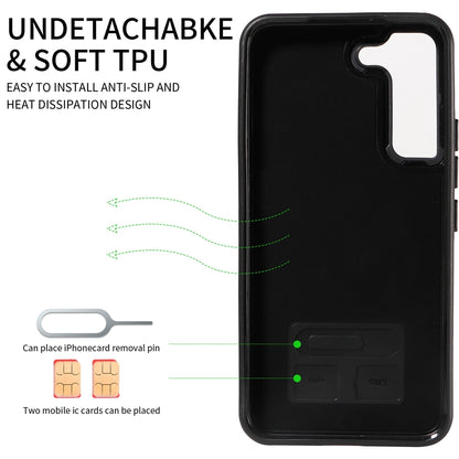 Samsung Galaxy S22 5G Calf Texture Phone Case with Card Slot & Ring Holder - Durable & Stylish Protection