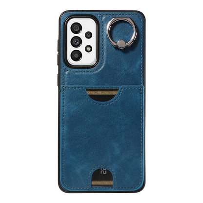 Samsung Galaxy A73 5G Calf Texture Phone Case with Card Slot & Ring Holder - Durable & Stylish Protection