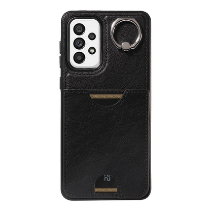 Samsung Galaxy A73 5G Calf Texture Phone Case with Card Slot & Ring Holder - Durable & Stylish Protection