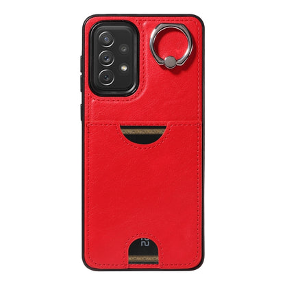 Samsung Galaxy A72 Calf Texture Phone Case with Card Slot & Ring Holder - Durable & Stylish Protection