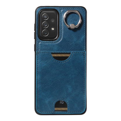 Samsung Galaxy A72 Calf Texture Phone Case with Card Slot & Ring Holder - Durable & Stylish Protection