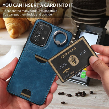 Samsung Galaxy A72 Calf Texture Phone Case with Card Slot & Ring Holder - Durable & Stylish Protection