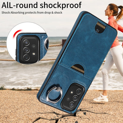 Samsung Galaxy A72 Calf Texture Phone Case with Card Slot & Ring Holder - Durable & Stylish Protection