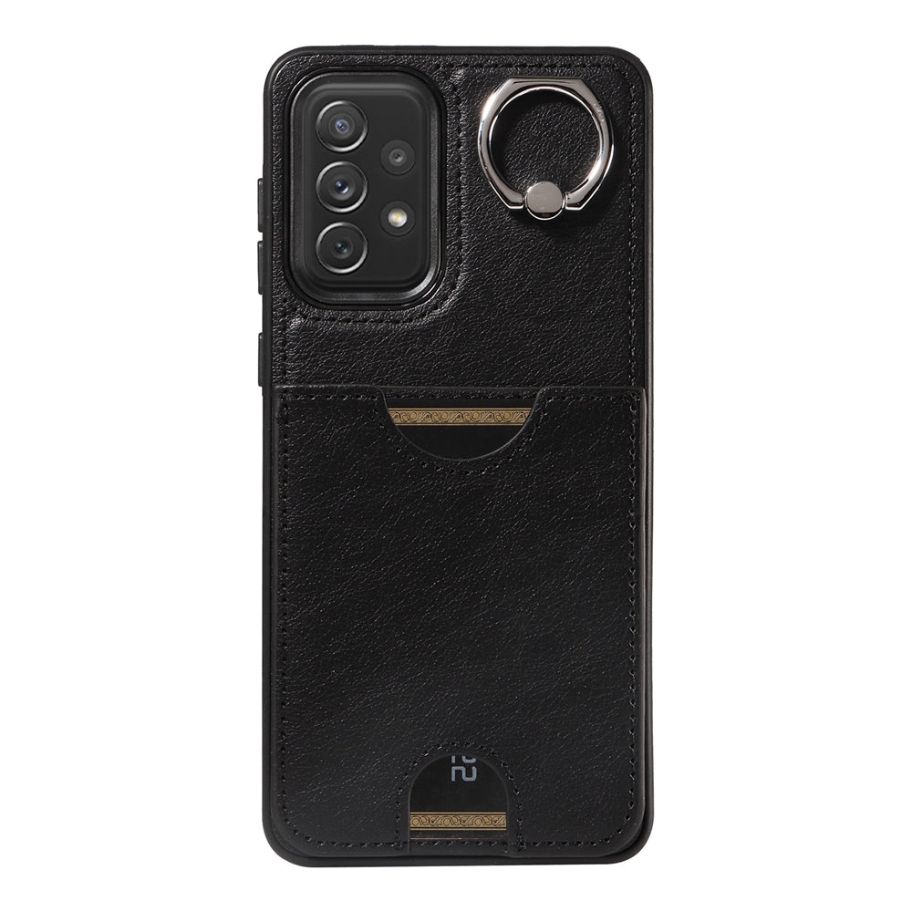 Samsung Galaxy A72 Calf Texture Phone Case with Card Slot & Ring Holder - Durable & Stylish Protection