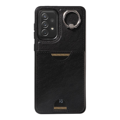 Samsung Galaxy A72 Calf Texture Phone Case with Card Slot & Ring Holder - Durable & Stylish Protection