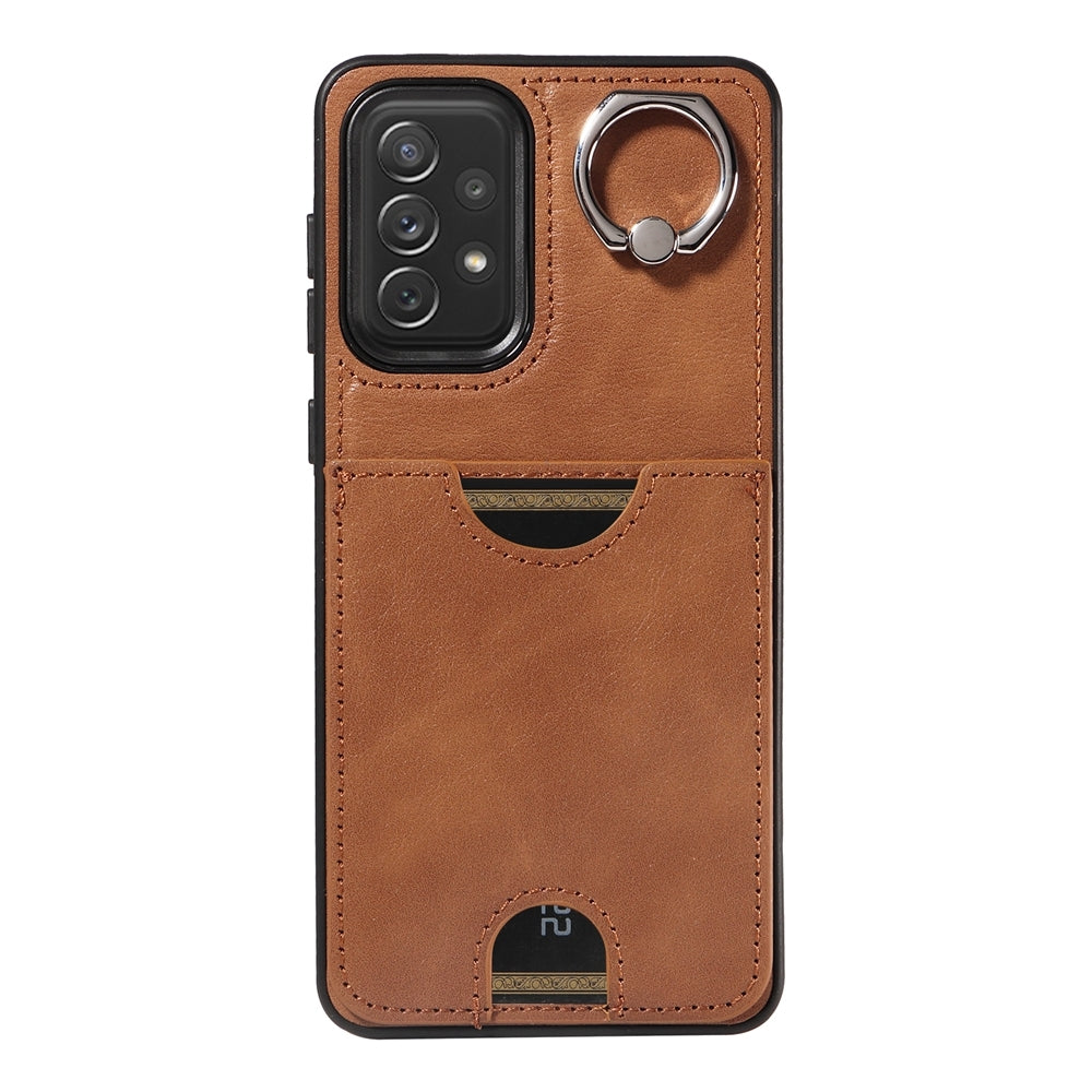 Samsung Galaxy A72 Calf Texture Phone Case with Card Slot & Ring Holder - Durable & Stylish Protection