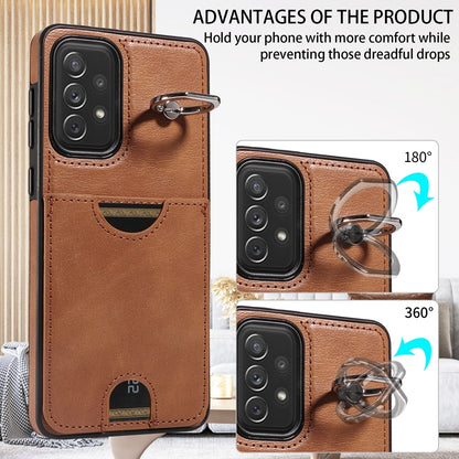 Samsung Galaxy A72 Calf Texture Phone Case with Card Slot & Ring Holder - Durable & Stylish Protection