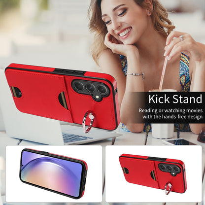 Samsung Galaxy A54 5G Calf Texture Phone Case with Card Slot & Ring Holder - Durable & Stylish Protection