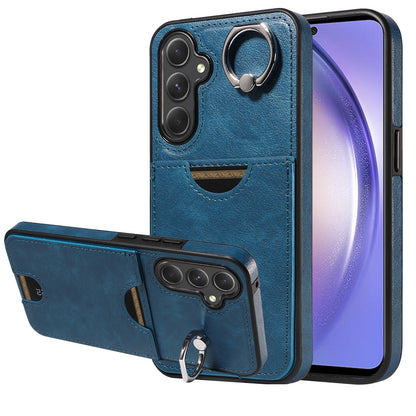 Samsung Galaxy A54 5G Calf Texture Phone Case with Card Slot & Ring Holder - Durable & Stylish Protection