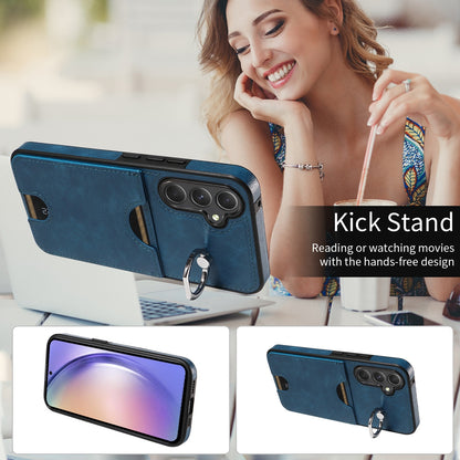 Samsung Galaxy A54 5G Calf Texture Phone Case with Card Slot & Ring Holder - Durable & Stylish Protection