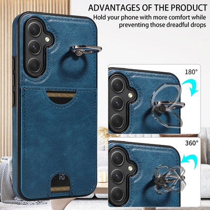 Samsung Galaxy A54 5G Calf Texture Phone Case with Card Slot & Ring Holder - Durable & Stylish Protection