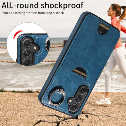 Samsung Galaxy A54 5G Calf Texture Phone Case with Card Slot & Ring Holder - Durable & Stylish Protection