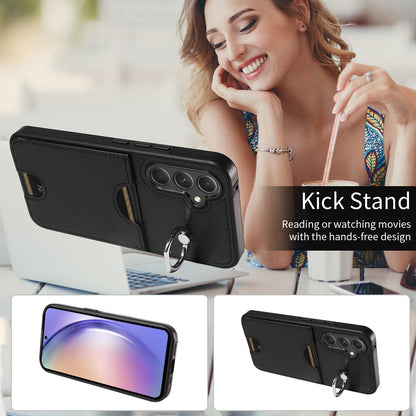 Samsung Galaxy A54 5G Calf Texture Phone Case with Card Slot & Ring Holder - Durable & Stylish Protection