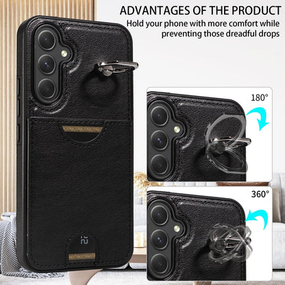 Samsung Galaxy A54 5G Calf Texture Phone Case with Card Slot & Ring Holder - Durable & Stylish Protection