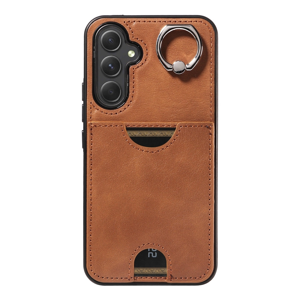 Samsung Galaxy A54 5G Calf Texture Phone Case with Card Slot & Ring Holder - Durable & Stylish Protection