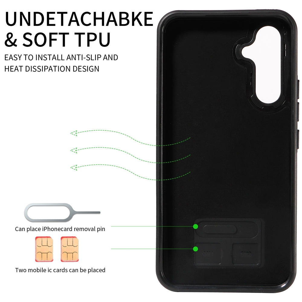 Samsung Galaxy A54 5G Calf Texture Phone Case with Card Slot & Ring Holder - Durable & Stylish Protection