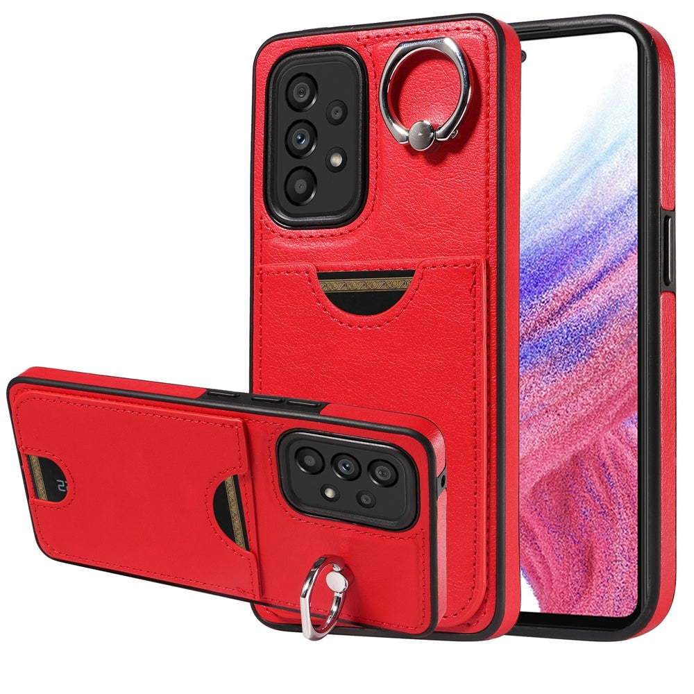 Samsung Galaxy A53 5G Calf Texture Phone Case with Card Slot & Ring Holder - Durable & Stylish Protection