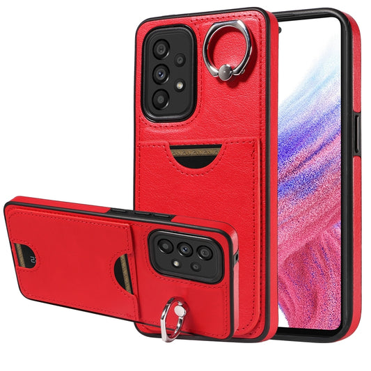 Samsung Galaxy A53 5G Calf Texture Phone Case with Card Slot & Ring Holder - Durable & Stylish Protection