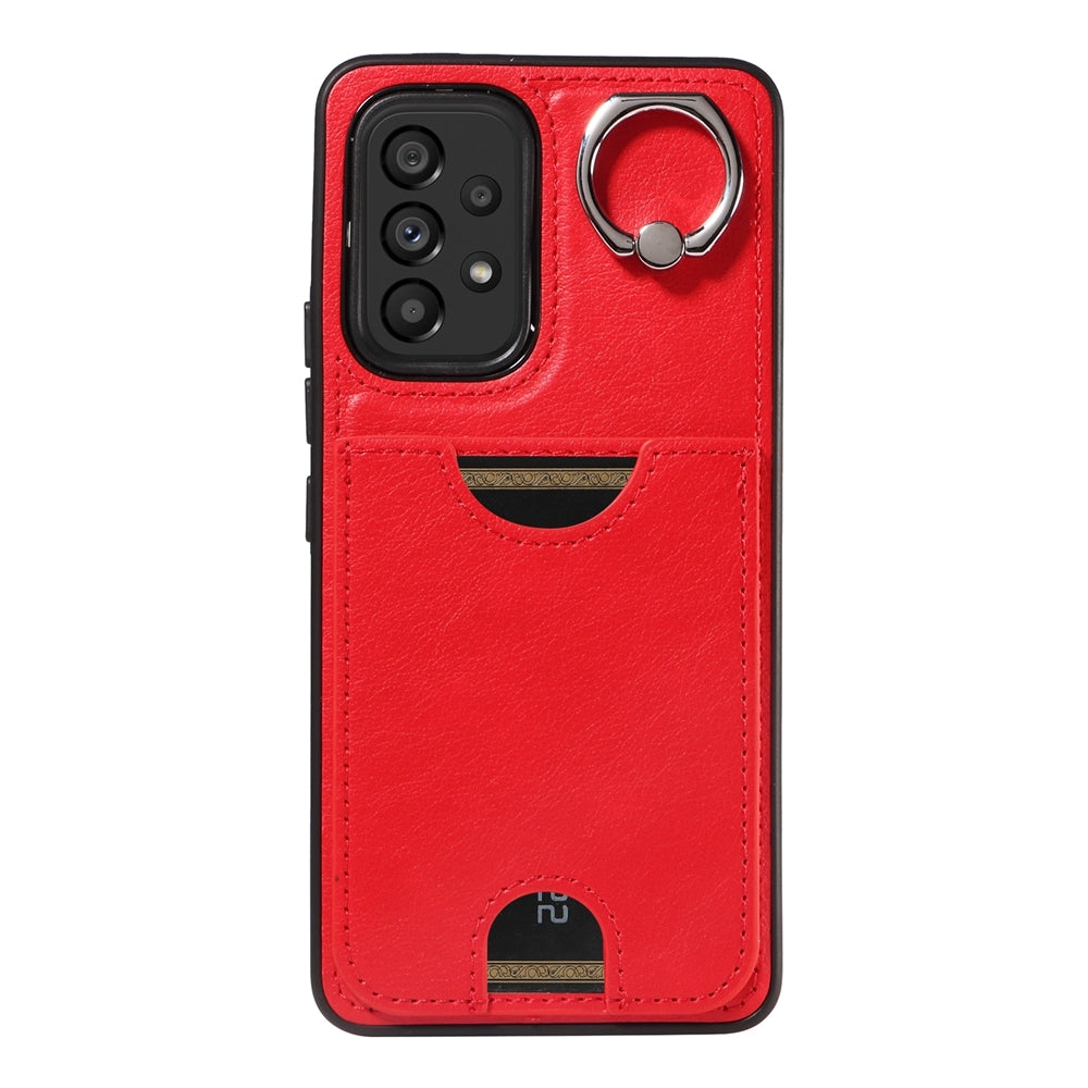 Samsung Galaxy A53 5G Calf Texture Phone Case with Card Slot & Ring Holder - Durable & Stylish Protection