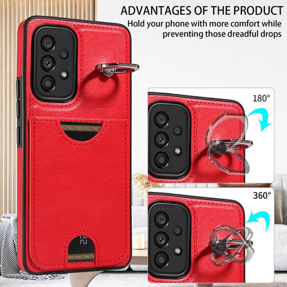 Samsung Galaxy A53 5G Calf Texture Phone Case with Card Slot & Ring Holder - Durable & Stylish Protection