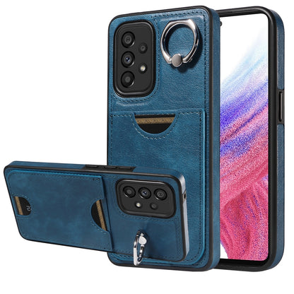 Samsung Galaxy A53 5G Calf Texture Phone Case with Card Slot & Ring Holder - Durable & Stylish Protection