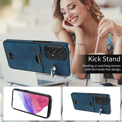 Samsung Galaxy A53 5G Calf Texture Phone Case with Card Slot & Ring Holder - Durable & Stylish Protection