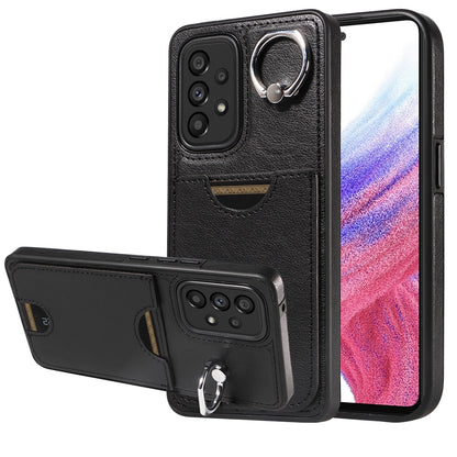 Samsung Galaxy A53 5G Calf Texture Phone Case with Card Slot & Ring Holder - Durable & Stylish Protection