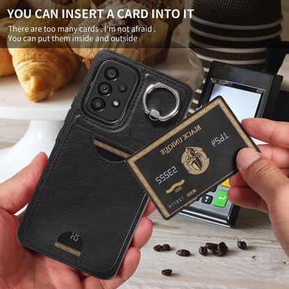 Samsung Galaxy A53 5G Calf Texture Phone Case with Card Slot & Ring Holder - Durable & Stylish Protection