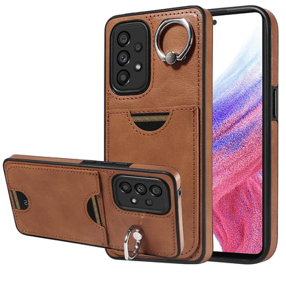 Samsung Galaxy A53 5G Calf Texture Phone Case with Card Slot & Ring Holder - Durable & Stylish Protection
