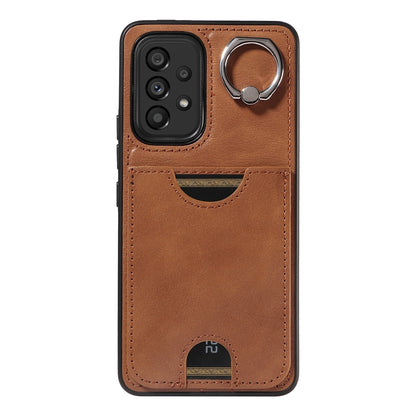 Samsung Galaxy A53 5G Calf Texture Phone Case with Card Slot & Ring Holder - Durable & Stylish Protection