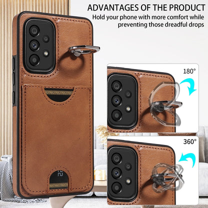 Samsung Galaxy A53 5G Calf Texture Phone Case with Card Slot & Ring Holder - Durable & Stylish Protection