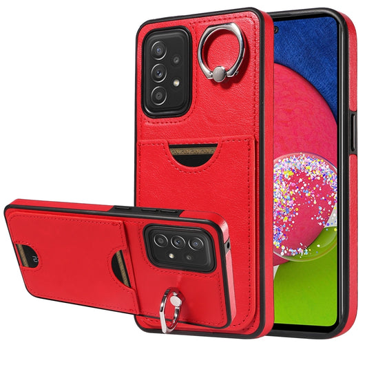 Samsung Galaxy A52/A52s 4G/5G Calf Texture Phone Case with Card Slot & Ring Holder - Durable & Stylish Protection