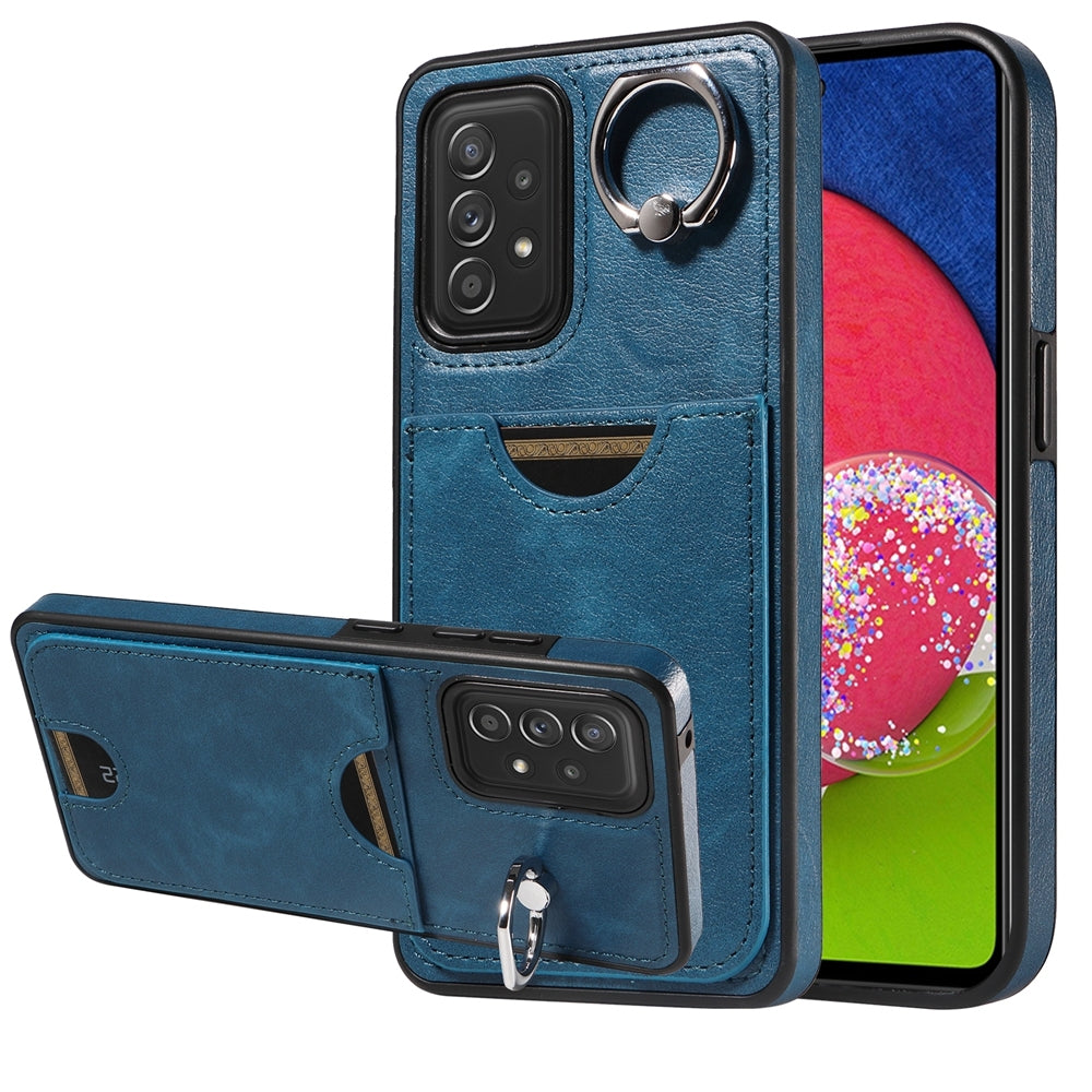 Samsung Galaxy A52/A52s 4G/5G Calf Texture Phone Case with Card Slot & Ring Holder - Durable & Stylish Protection