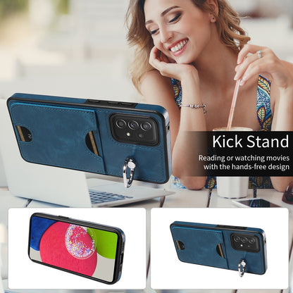 Samsung Galaxy A52/A52s 4G/5G Calf Texture Phone Case with Card Slot & Ring Holder - Durable & Stylish Protection