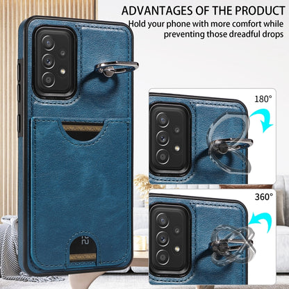 Samsung Galaxy A52/A52s 4G/5G Calf Texture Phone Case with Card Slot & Ring Holder - Durable & Stylish Protection