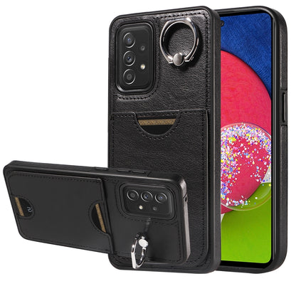 Samsung Galaxy A52/A52s 4G/5G Calf Texture Phone Case with Card Slot & Ring Holder - Durable & Stylish Protection